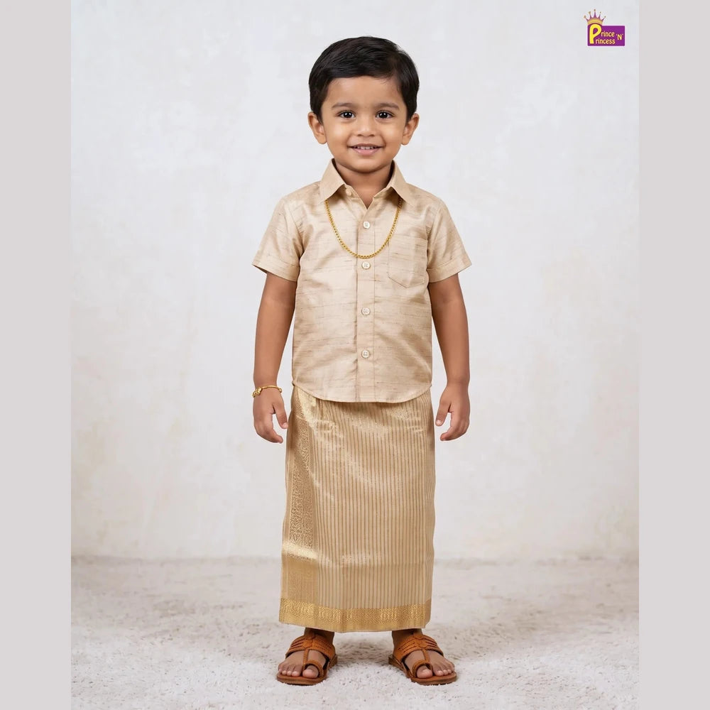 Onam Shirt and Dhoti Set for Boys | Kerala Traditional Wear SD119