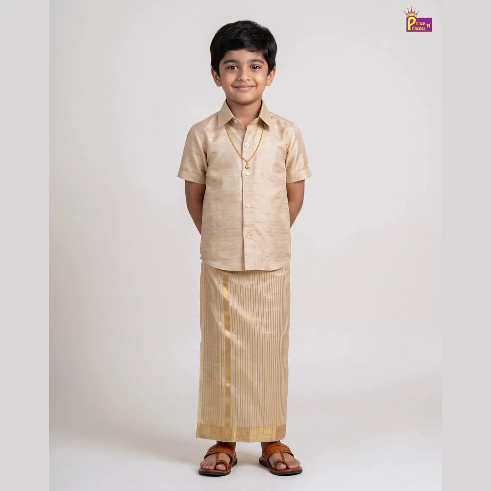 Onam Shirt and Dhoti Set for Boys | Kerala Traditional Wear SD119