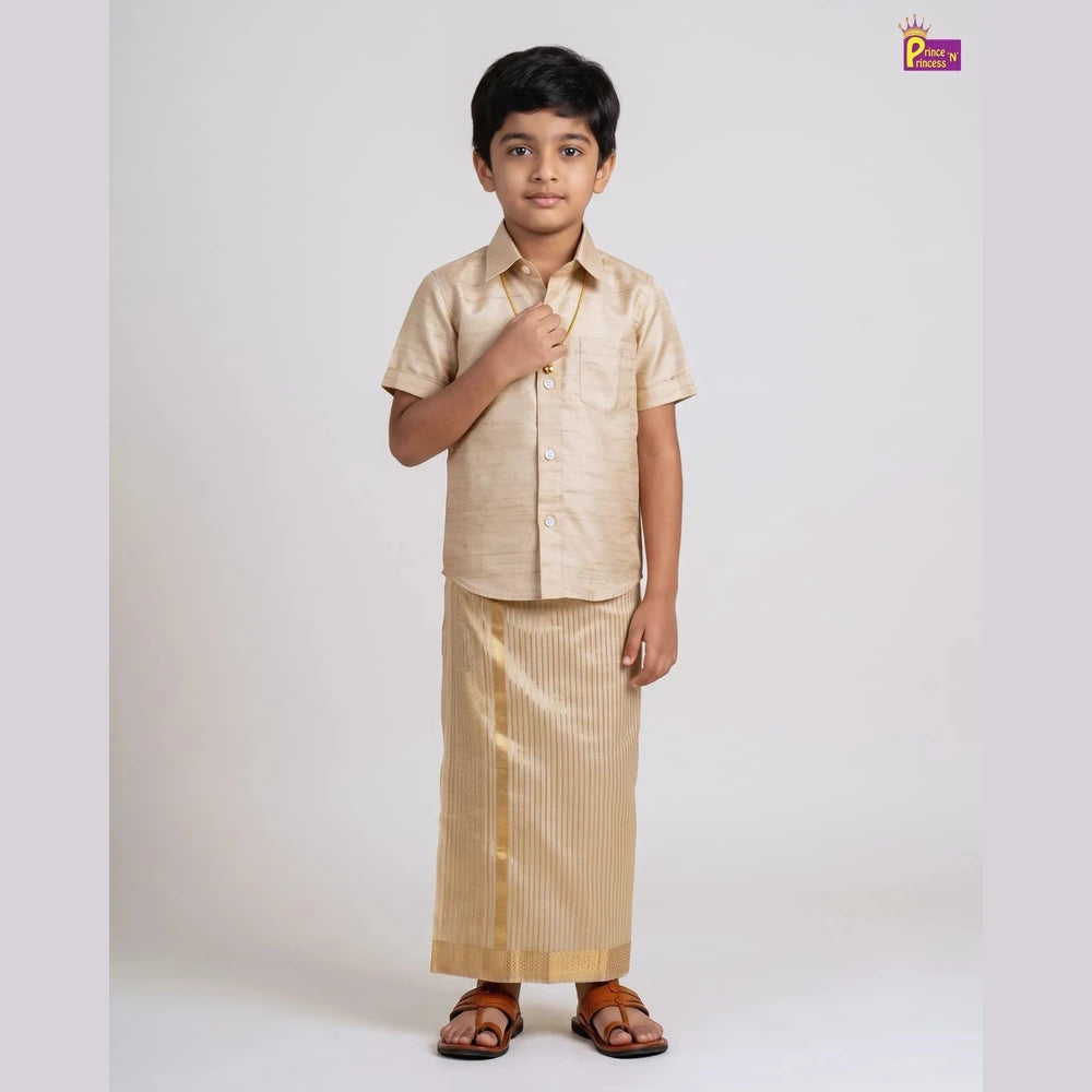 Onam Shirt and Dhoti Set for Boys | Kerala Traditional Wear SD119