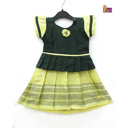 Prince N Princess Green And Pista Green Baby Pattu Pavadai PPP1301