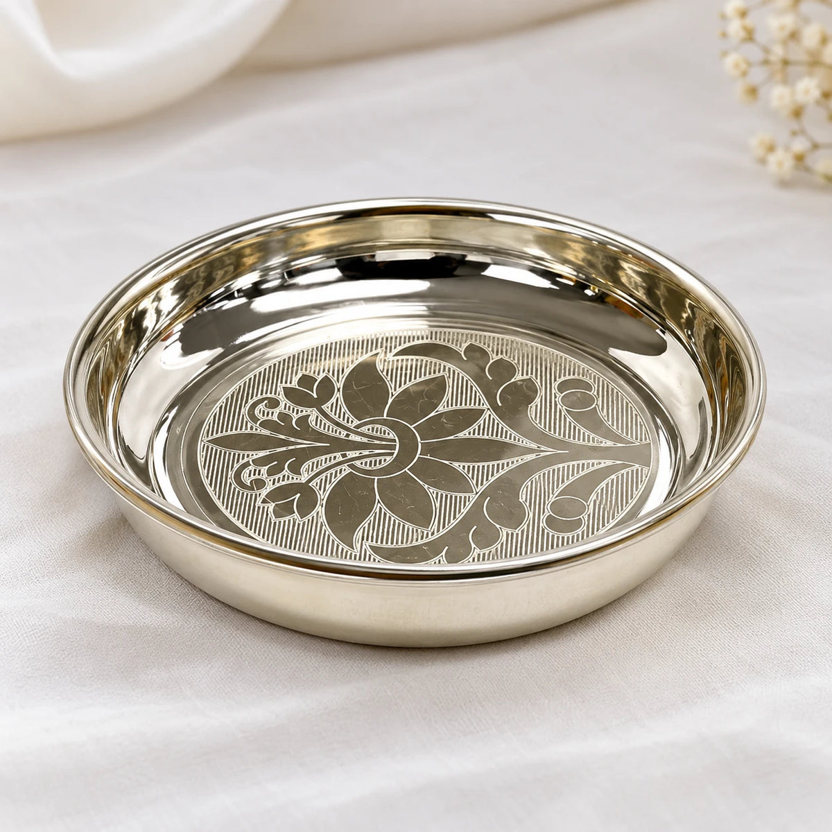 German Silver Plate (Flower)