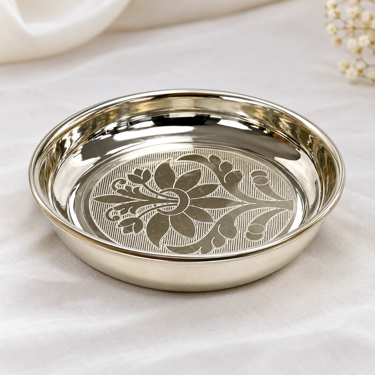 German Silver Plate (Flower)