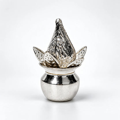 German Silver Decorative Kalash with Lotus Design – Traditional Pooja & Return Gift