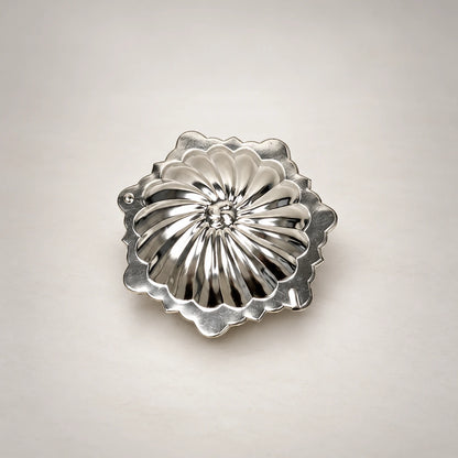 German Silver Kumkum Box – Ganesha & Floral Design