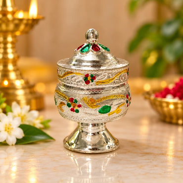 German Silver Kumkum Box