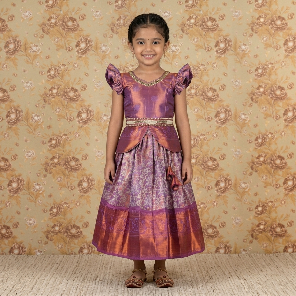 Varnatari's Lavender & Purple  Pavadai Set