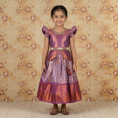 Varnatari's Lavender & Purple  Pavadai Set