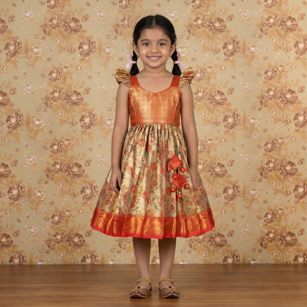 Varnatari's Gold & Red Frock