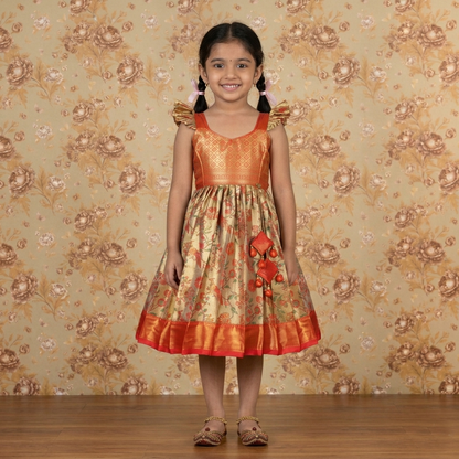 Varnatari's Gold & Red Frock