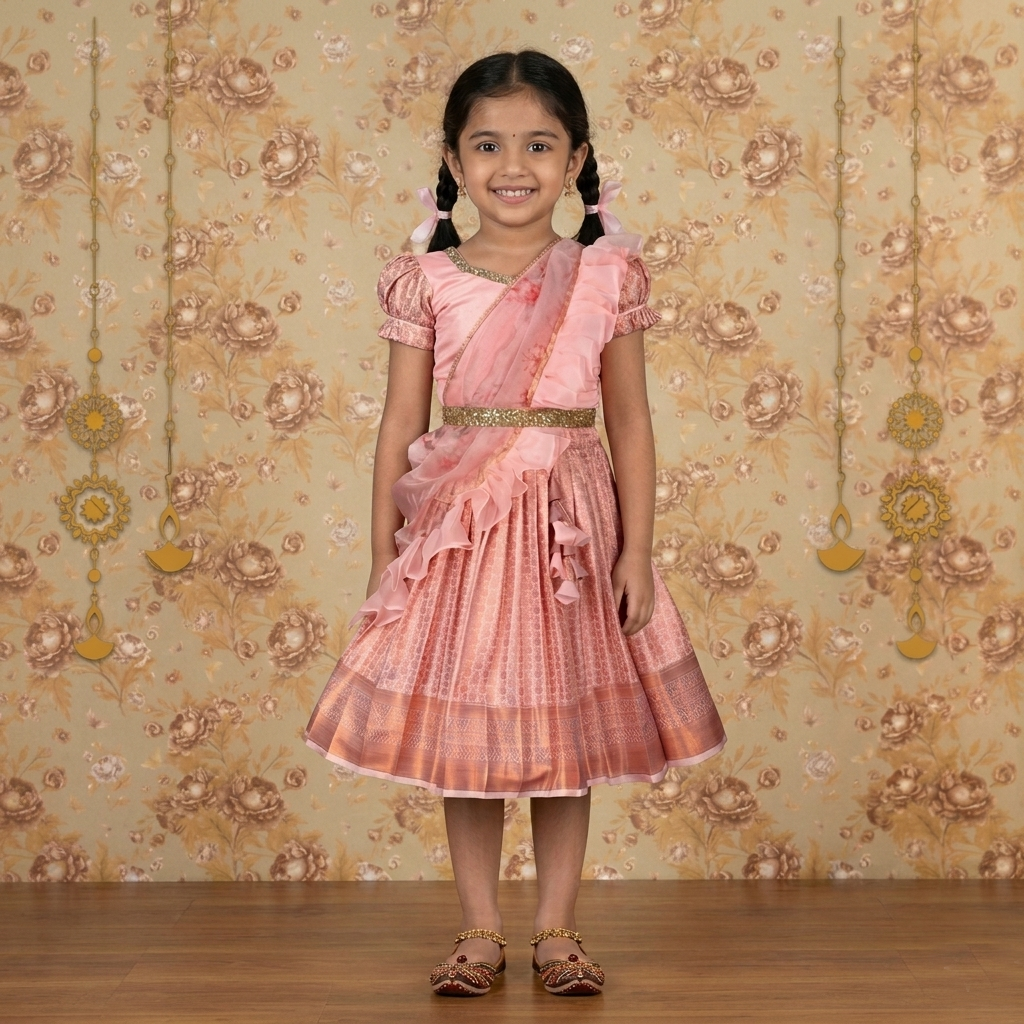 Varnatari's Peach & Copper Lehenga