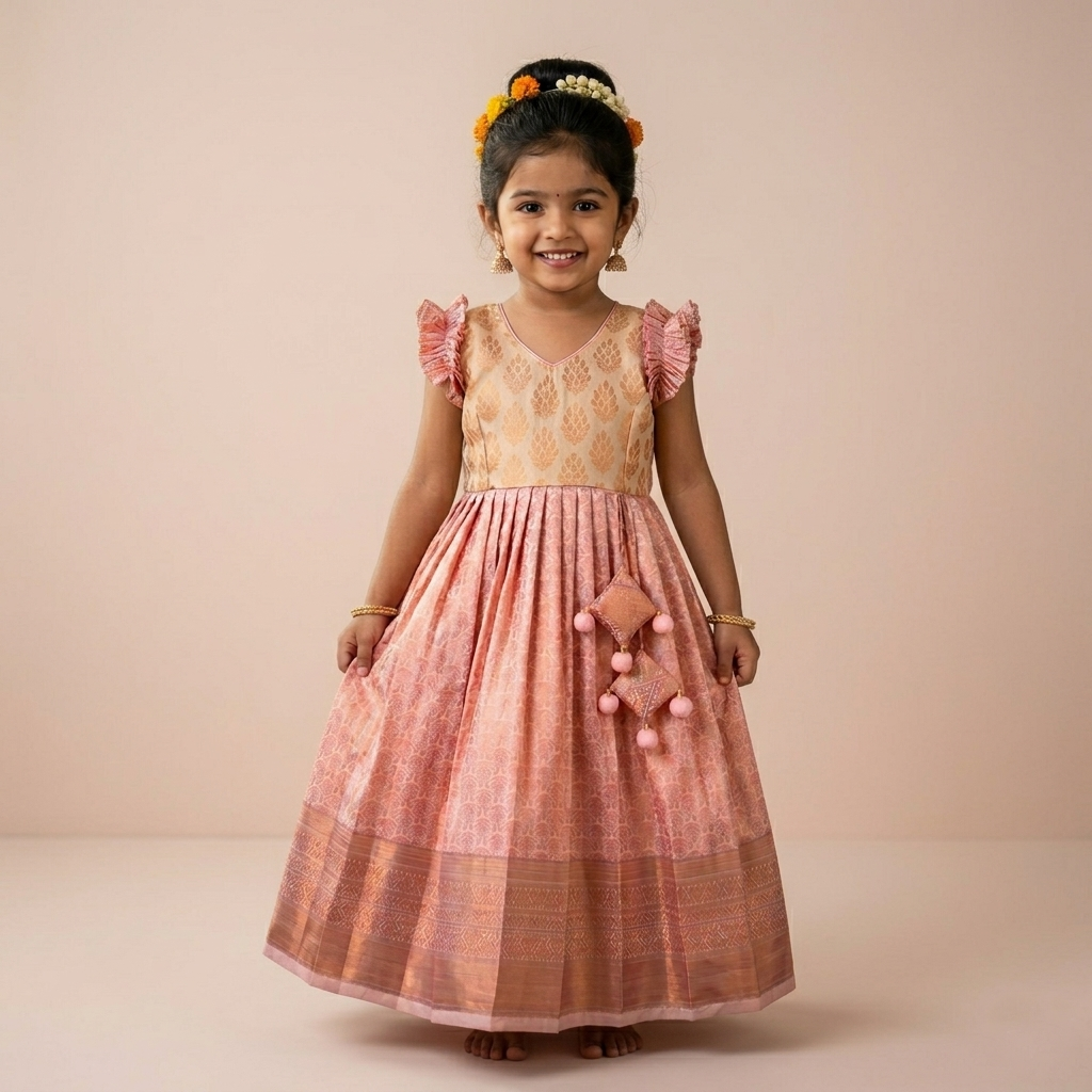 Varnatari's Peach & Cream Frock