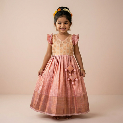 Varnatari's Peach & Cream Frock