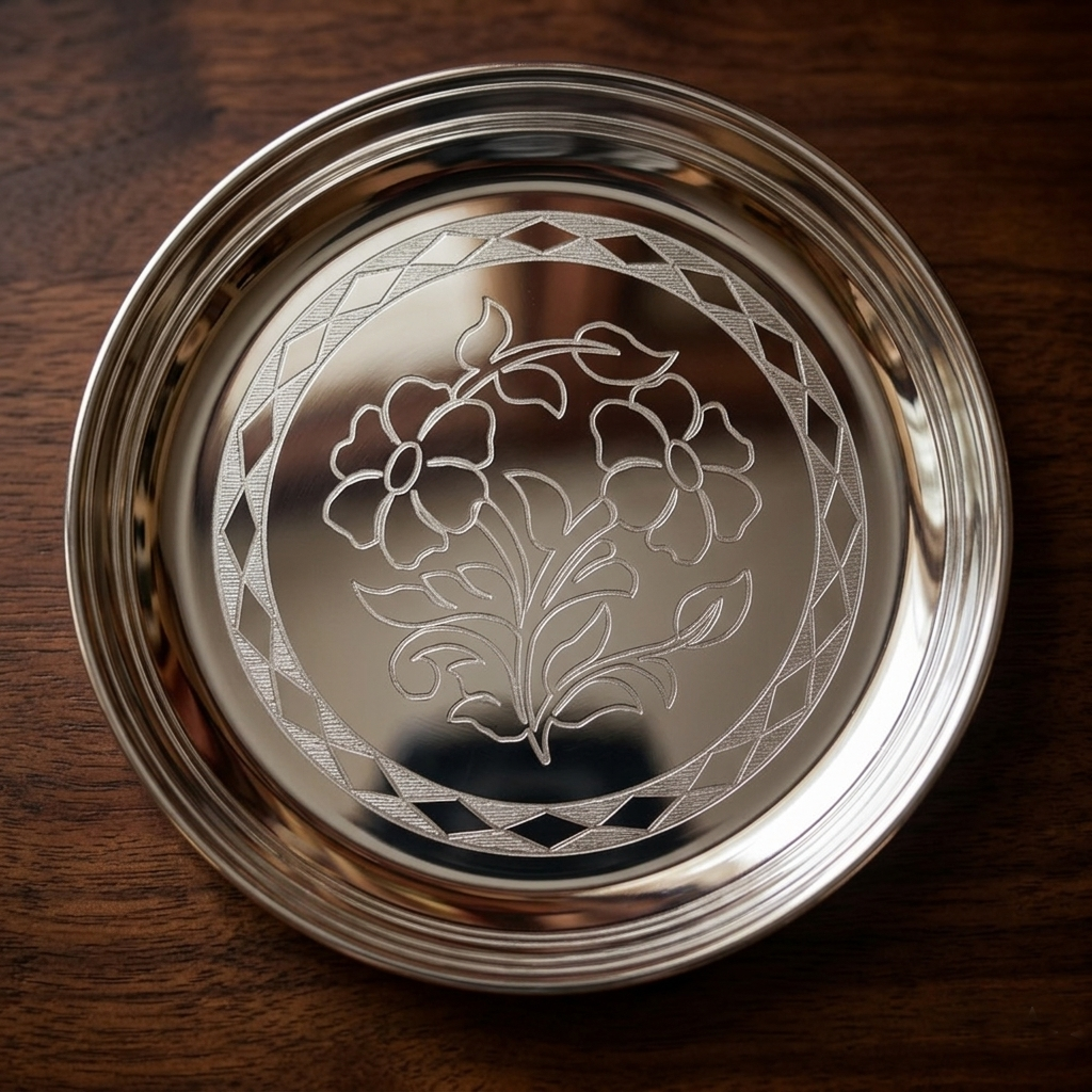 German Silver Plate - Flower