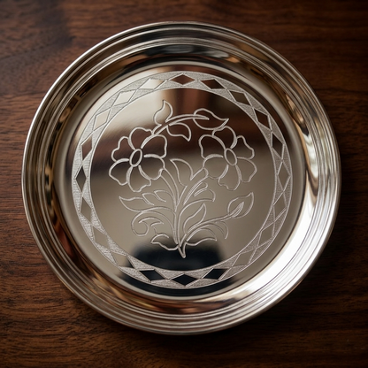German Silver Plate - Flower