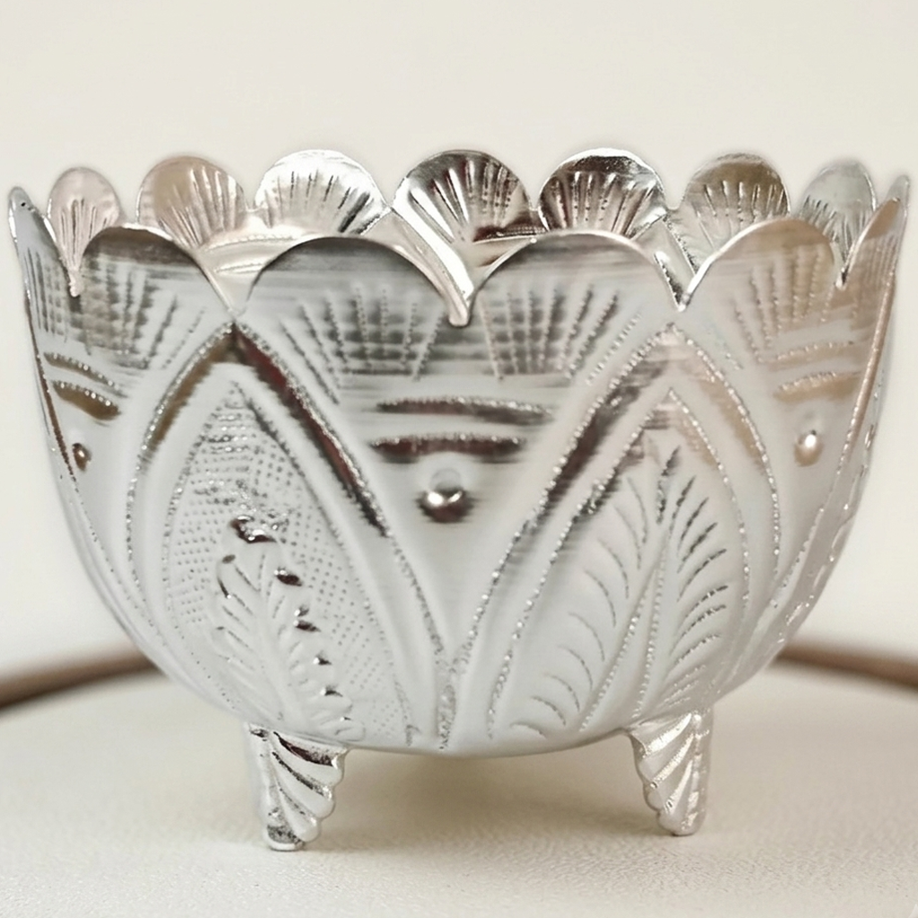 German Silver Bowl - Lotus Sandal