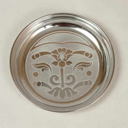 German Silver Plate - Flower Design
