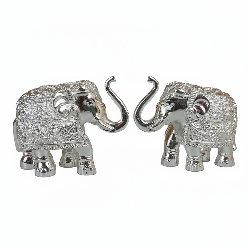 German Silver Elephant Pair-Silver