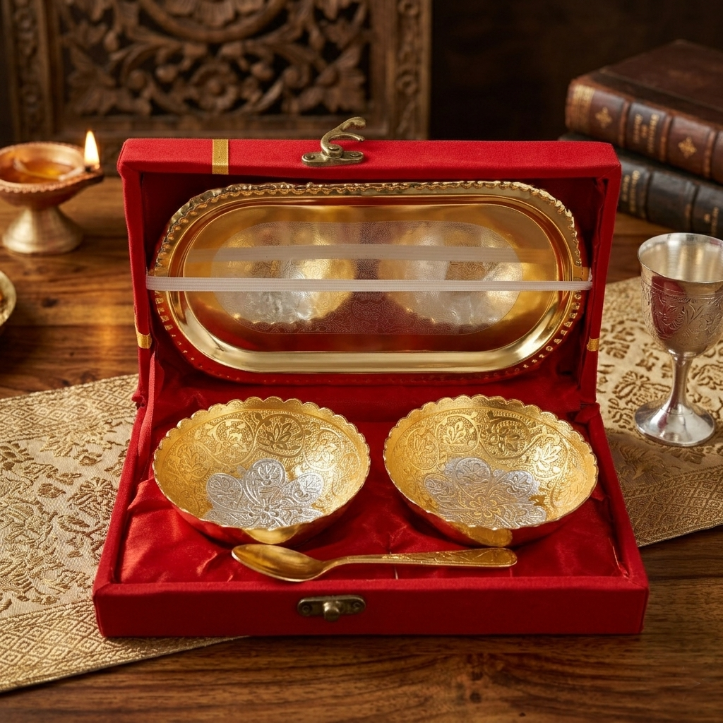 German Silver Gift Box - Gold & Silver