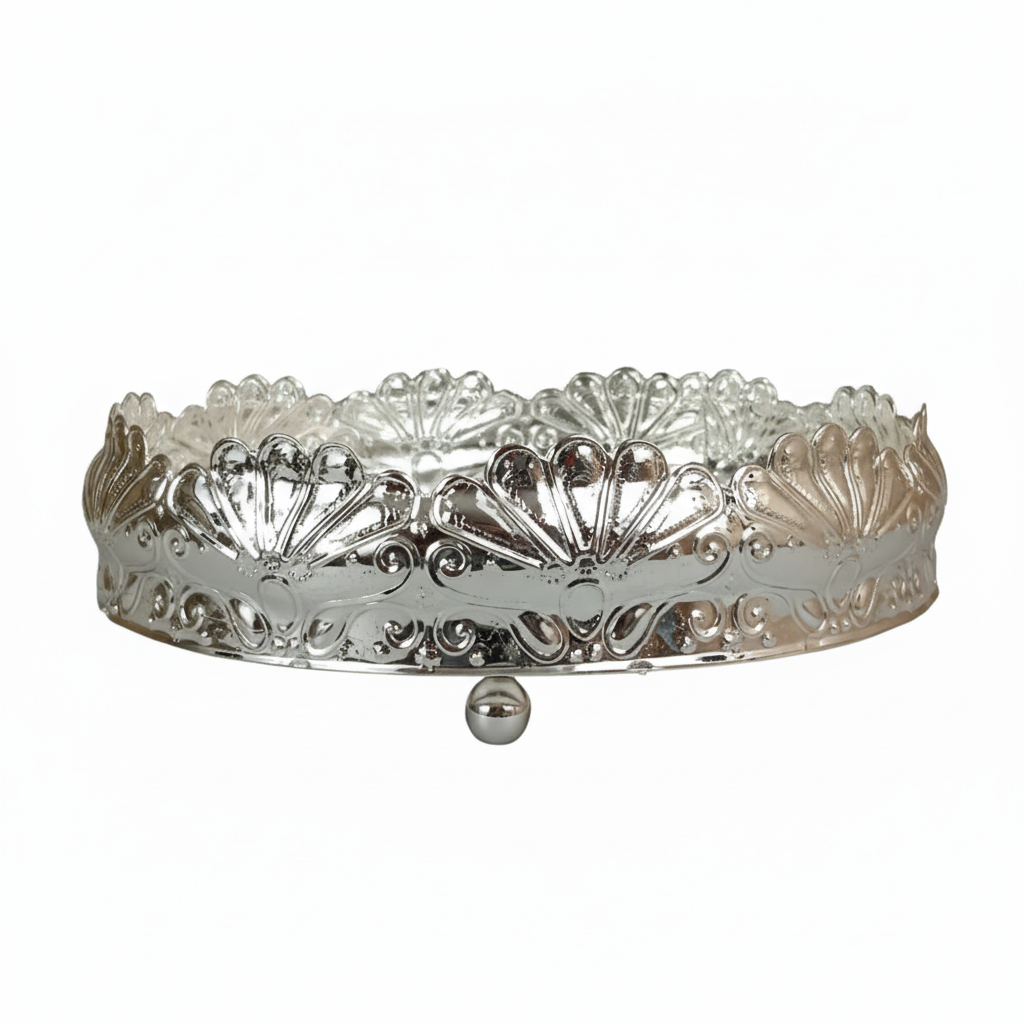 German Silver Tray 8 Inch
