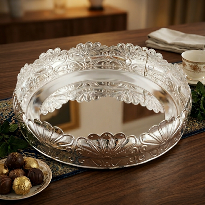 German Silver Tray 8 Inch