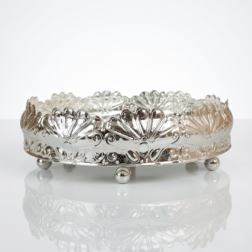 German Silver Tray 8 Inch