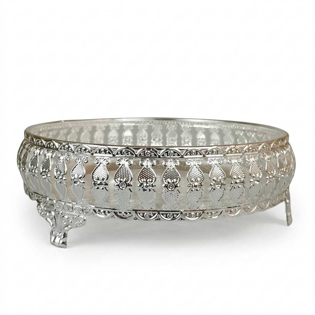 German Silver Tray 8 Inch