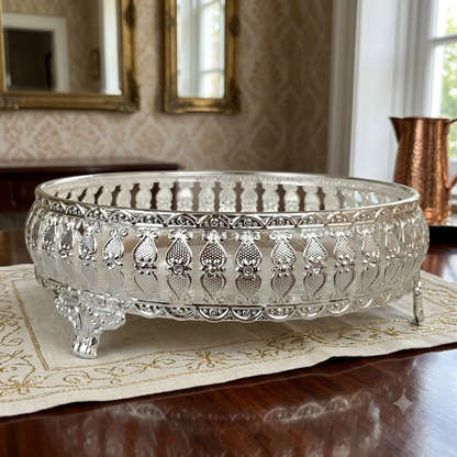 German Silver Tray 8 Inch