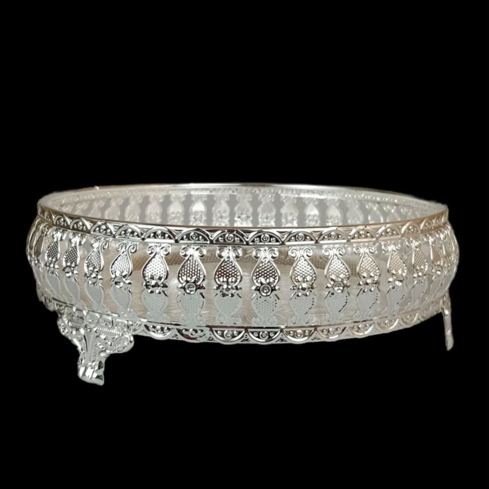 German Silver Tray 8 Inch