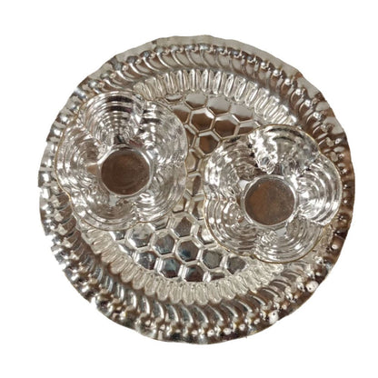 German Silver Kumkum - Plate Open