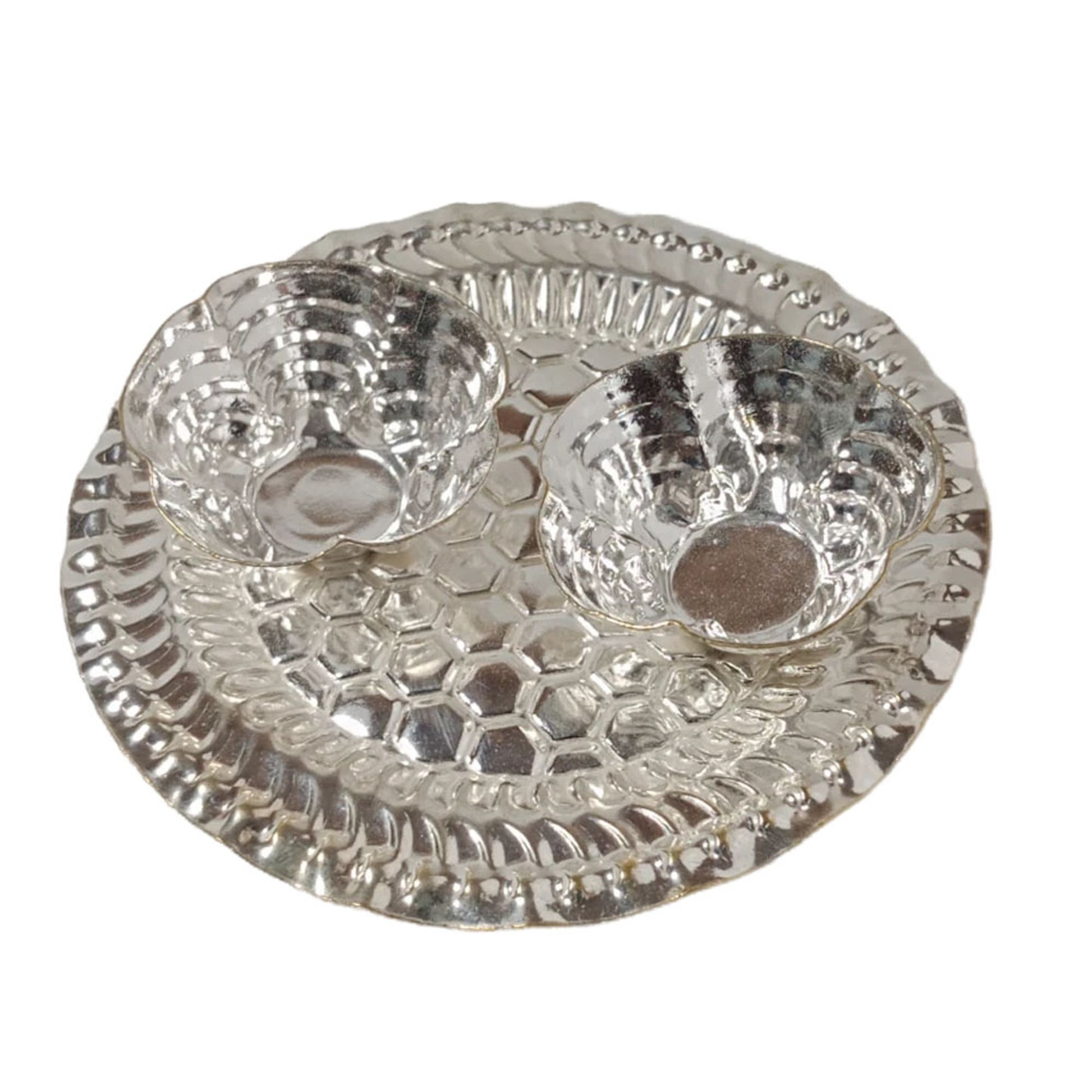 German Silver Kumkum - Plate Open