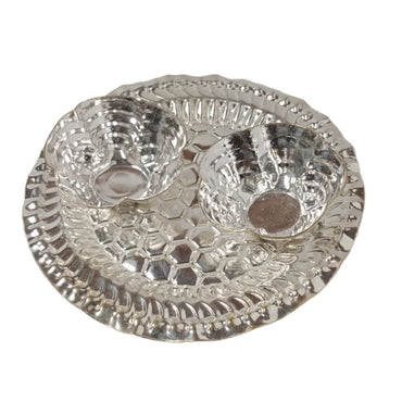 German Silver Kumkum - Plate Open