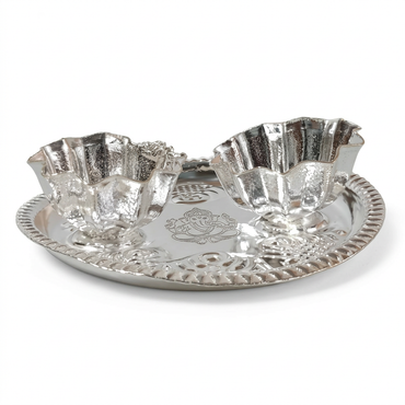 German Silver Kumkum-Open Plate