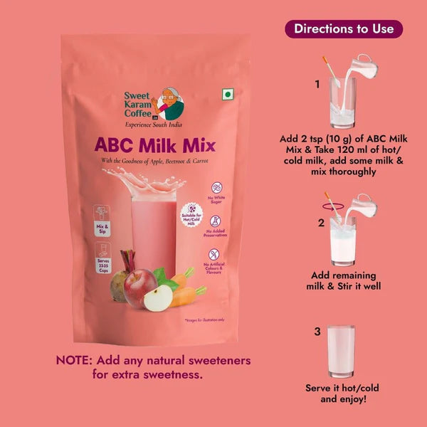 Sweet Karam Coffee ABC (Apple, Beetroot, Carrot) Nutri milk mix (White Sugar free)