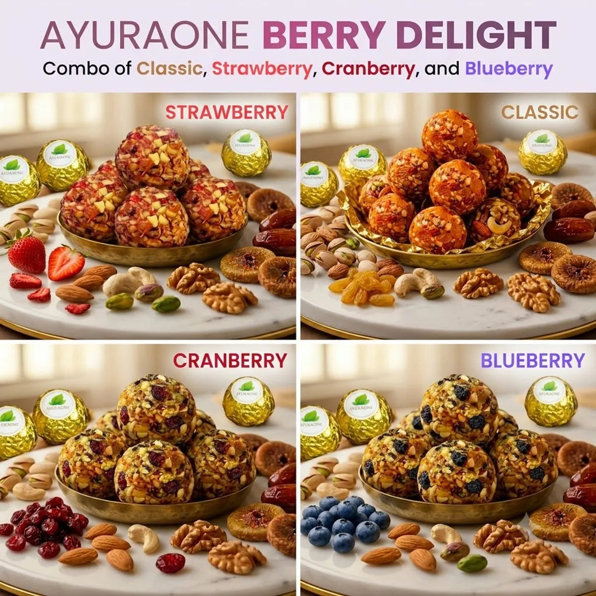 Ayuraone Berry Delight (Classic+Strawberry+Cranberry+Blueberry)