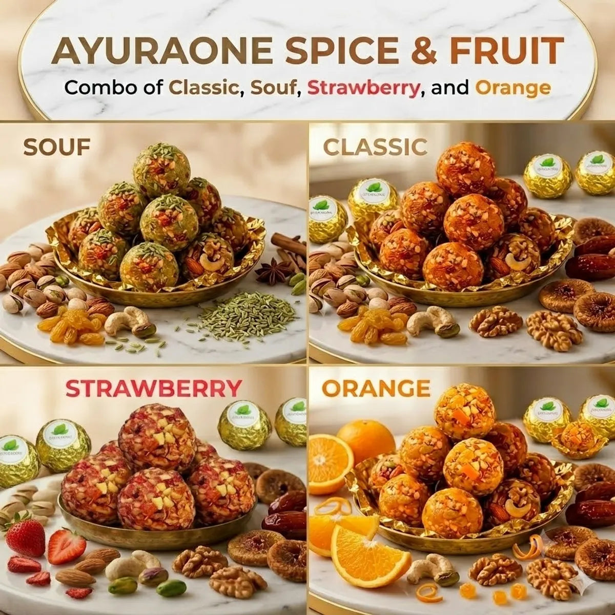 Ayuraone Spice & Fruit (Classic+Souf+Strawberry+Orange)
