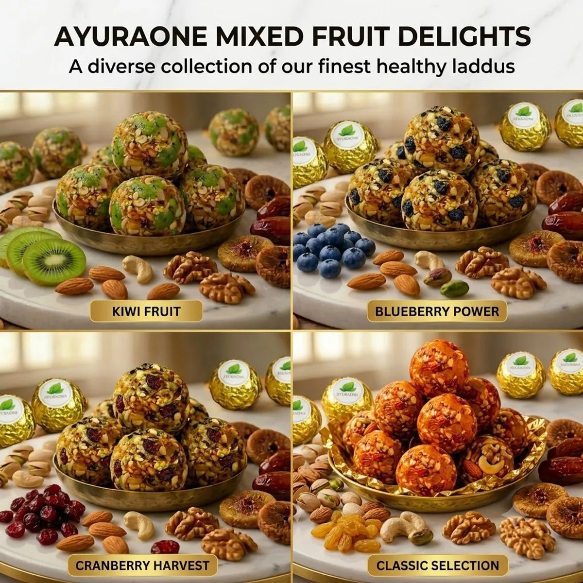 Ayuraone Wellness Wave (Classic+Cranberry+Bluberry+Kiwi)
