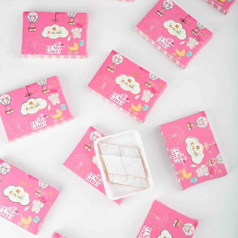 Kailash Sweet's Baby Girl Kaju Katli Box
