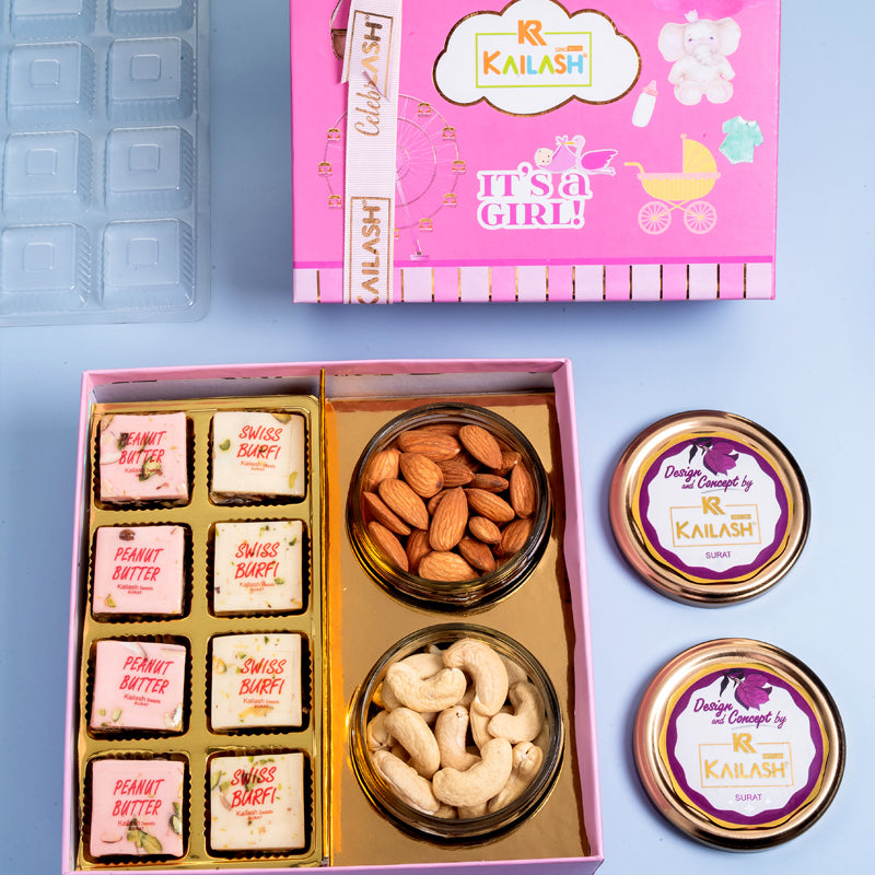 Kailash Sweet's Baby Girl Sweets & Dry Fruit Box