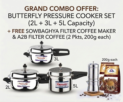 Butterfly Pressure cooker Combo (Stainless Steel)