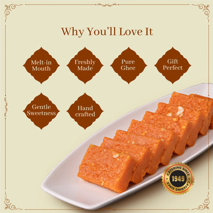 Shree Vaishnavi Sweets' Carrot Mysore Pak