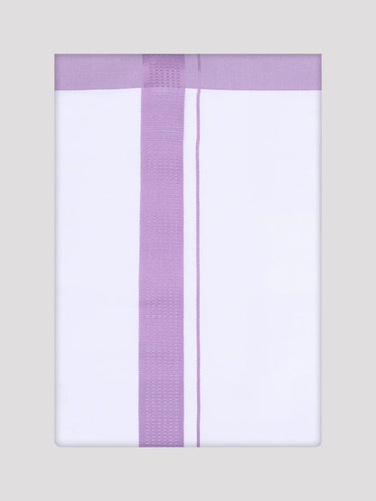 Minister White's Mens Shirt with Matching Border Dhoti Combo Casper