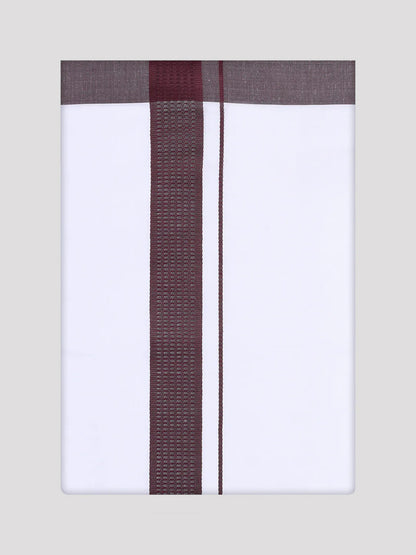 Minister White's Mens Shirt with Matching Border Dhoti Combo Casper