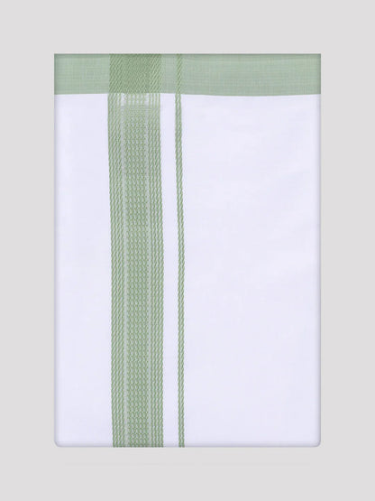 Minister White's Mens Shirt with Matching Border Dhoti Combo Casper