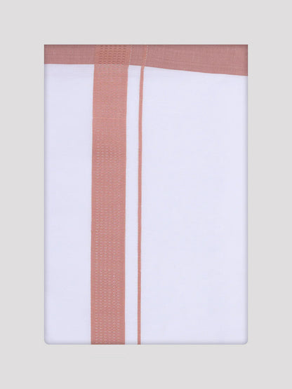 Minister White's Mens Shirt with Matching Border Dhoti Combo Casper