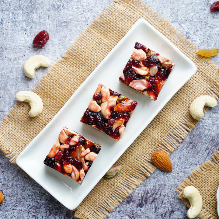 Vellanki Cranberry Dryfruit Burfi