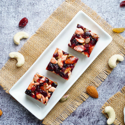 Vellanki Cranberry Dryfruit Burfi