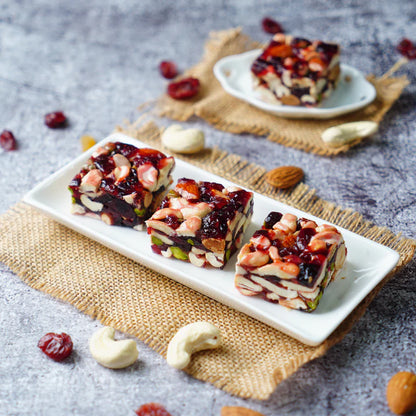 Vellanki Cranberry Dryfruit Burfi