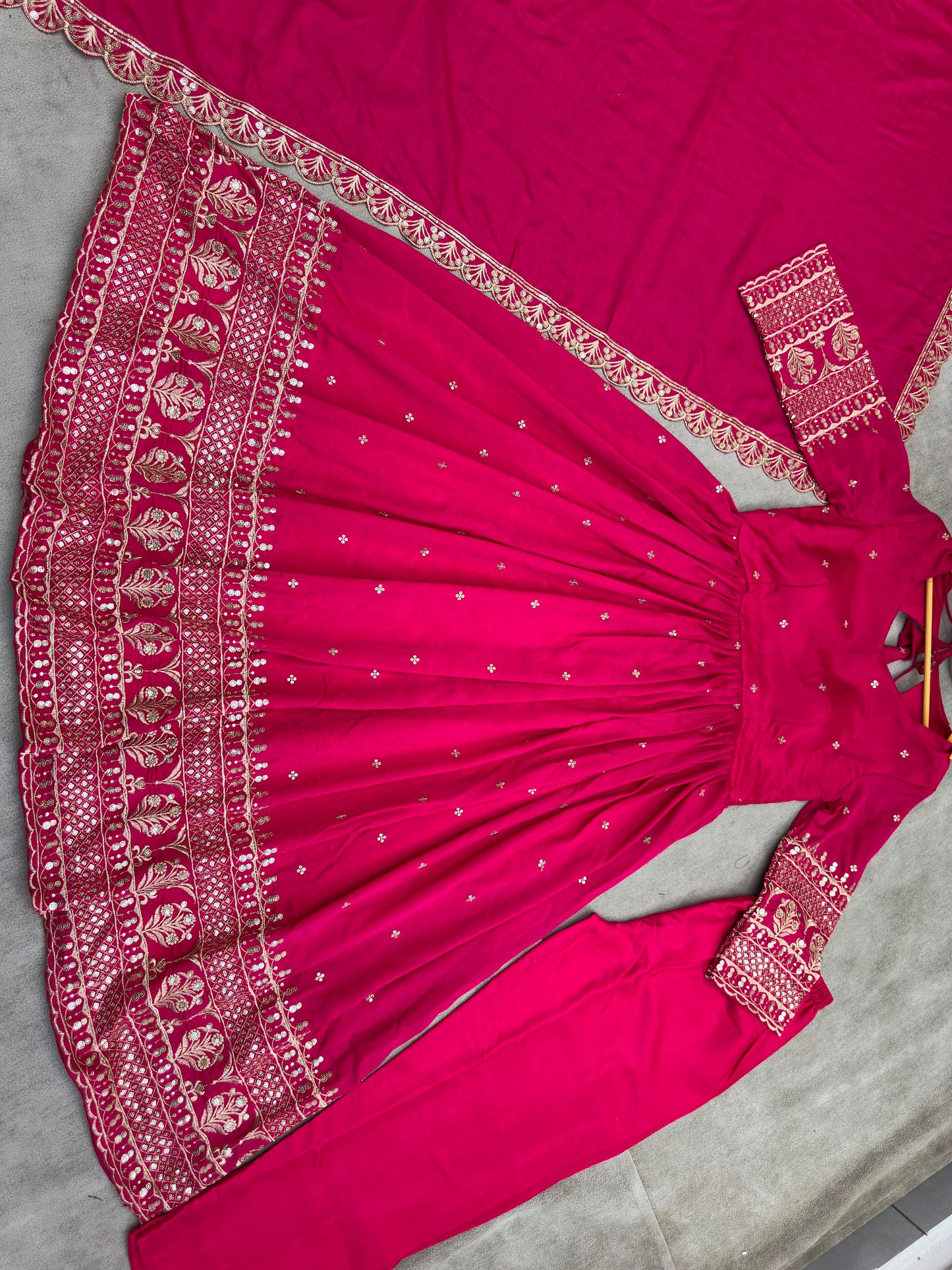 Vastra Creation's Designer Embroidered Vichitra Silk Gown Set