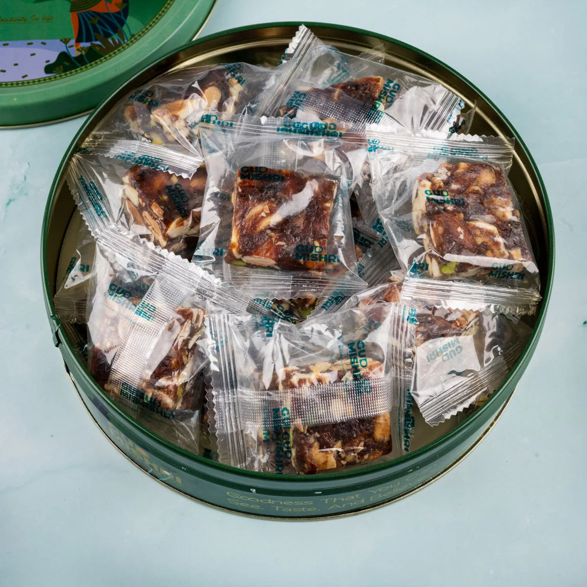 Gudmishri Date Bites Round Tin Box