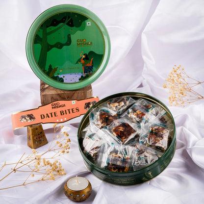 Gudmishri Date Bites Round Tin Box